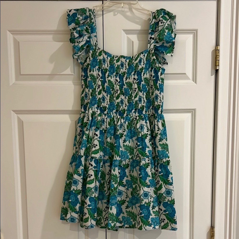 Floral Blue and Green Veronica Dunn Women’s Dress